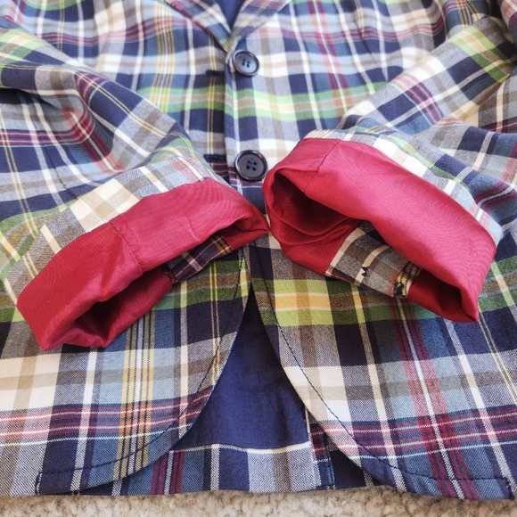 J. Crew Plaid Cotton Blazer 0 - Picture 3 of 10